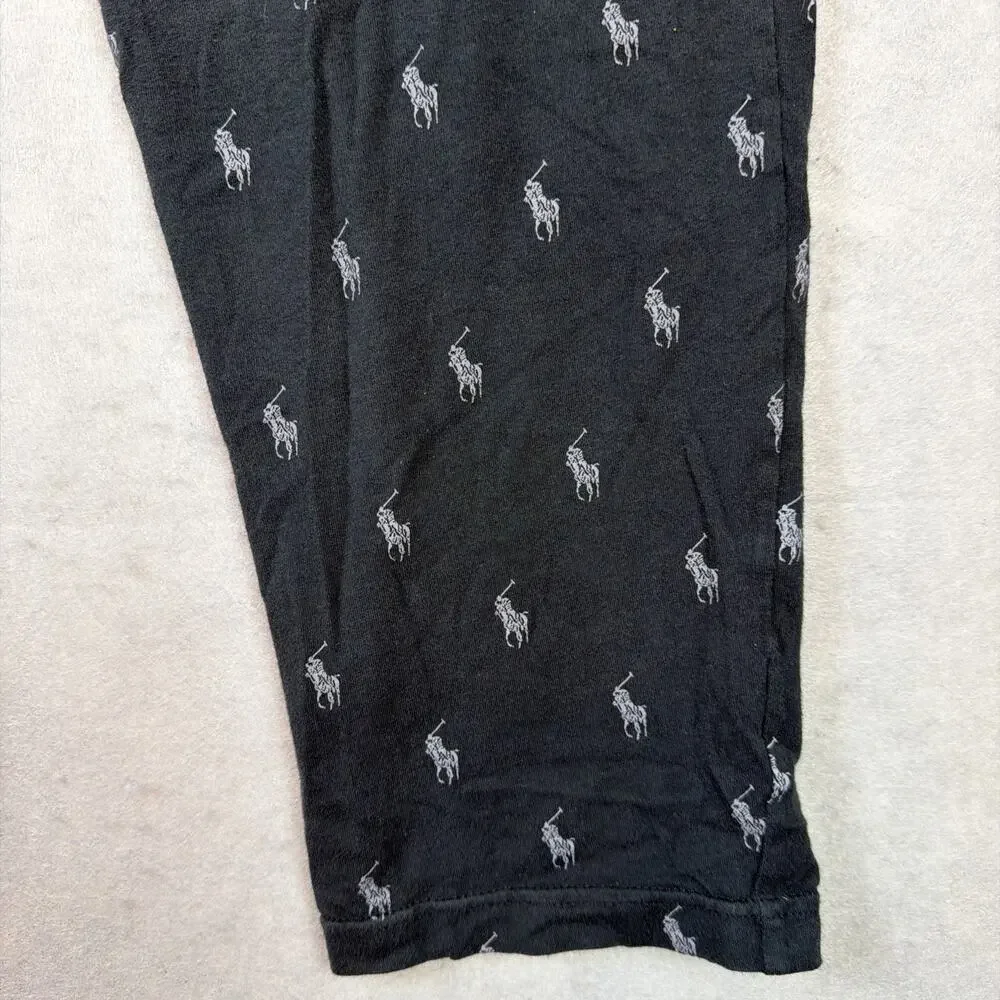 Polo Ralph Lauren Black Pony Printed Cotton Pajama Pants‎ Mens Sz Large